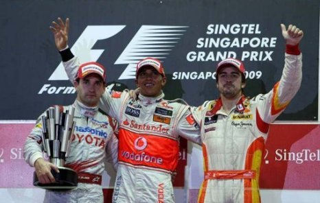 Pódium do GP de Cingapura 2009